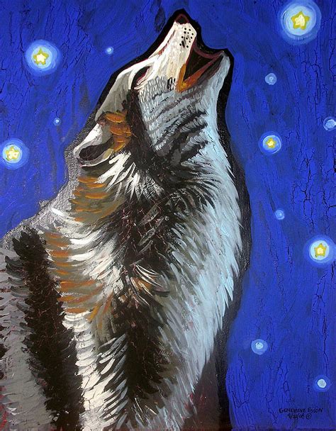 Wolf Howl Painting By Genevieve Esson