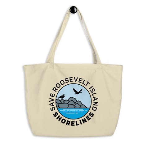 Download Save Roosevelt Island Shorelines - Large organic tote bag ...