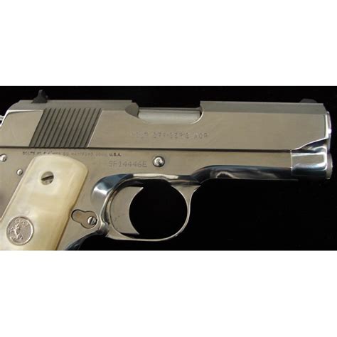 Colt Officer S 45 Acp Caliber Pistol Bright Stainless Model With