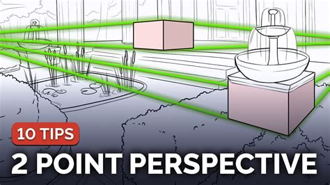 2 Pt Perspective Garden Quick Drawing Tips And Speedpaint Youtube