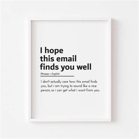 4 Email Quotes I Hope This Email Finds You Well Wfh Just Etsy