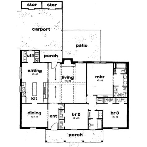 Southern Style House Plan 3 Beds 2 Baths 1746 Sqft Plan 36 412