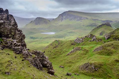 Quraing Mountain Pass And Hiking Path Views In Mid Summertrotternish