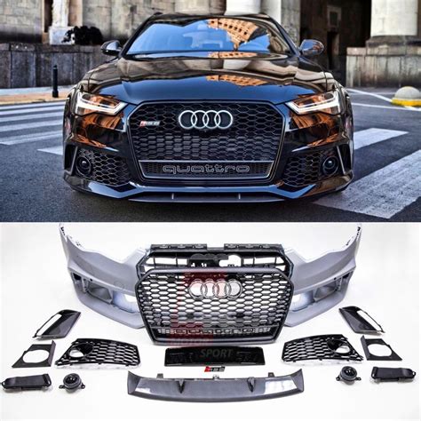 BKM Front Bumper Kit with Front Grille RS Style fits Audi A S C с изображениями