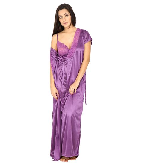 Buy Secret Wish Multi Color Satin Nighty And Night Gowns Pack Of 2 Online At Best Prices In India