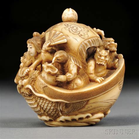 See more ideas about netsuke, decorative containers, sculptures. Ivory Netsuke of a Treasure Boat | Sale Number 2762B, Lot ...