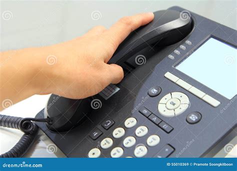 Pick Up The Phone Stock Image Image Of Hang Desk Background 55010369