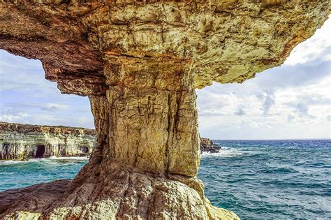 Cyprus Cavo Greko National Park Travel Sea Cliff Rock Erosion