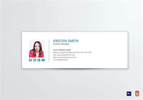 Professional Product Manager Email Signature Design Template In Psd Html