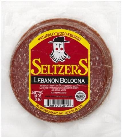 Examples of seltzer in a sentence. Seltzers Lebanon Bologna - 16 oz, Nutrition Information ...