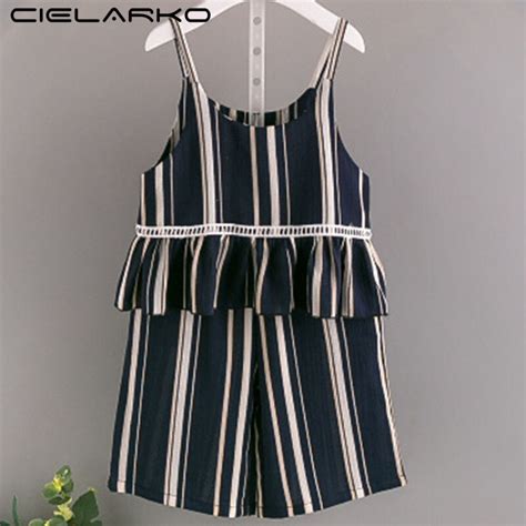 Cielarko Girls Striped Clothing Set Casual 2018 Summer Kids 2 Pcs