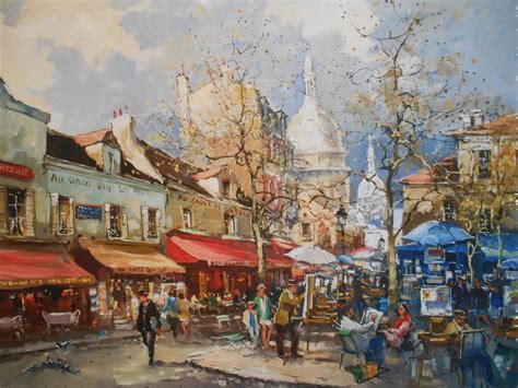 Place Du Tertre Avec Ses Artistes Et Le Sacré Coeur Montmartre