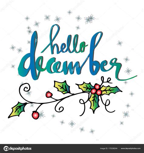 Free photo: Hello December Calligraphy - Calligraphy, Colorful ...
