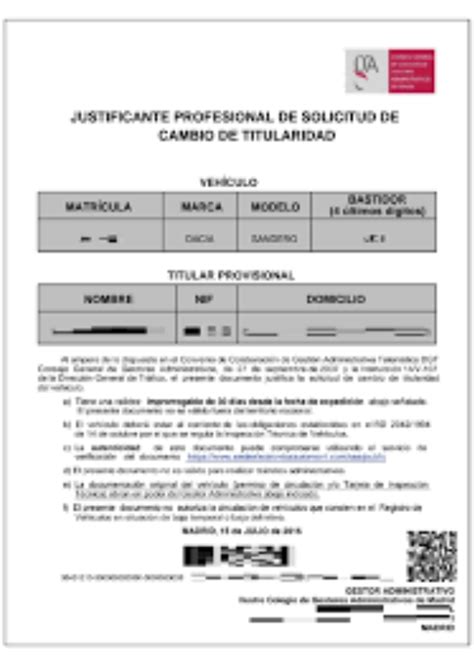 Descargar Justificante Profesional De Solicitud De Cambio De