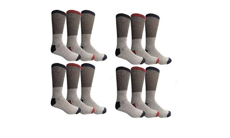 12 Pairs Of Yacht And Smith Mens Cotton Thermal Crew Socks Cold Weather Boot Sock Groupon