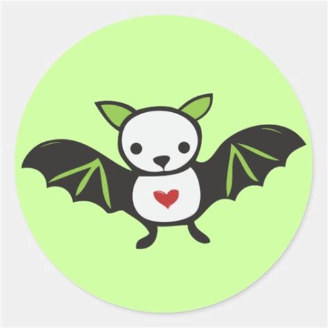 Cute Goth Bat Classic Round Sticker Zazzle