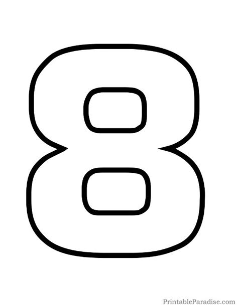 Printable Number 8 Outline Print Bubble Number 8 Printable Numbers