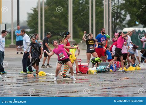 People Take Part In Huge Group Water Balloon Fight Editorial Photo Image