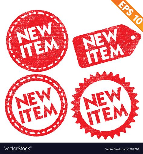 Stamp Sticker New Item Tag Collection E Vector Image