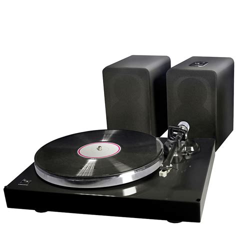 Ultralink Turntable System With Powered Speakers Black Ulpmc1