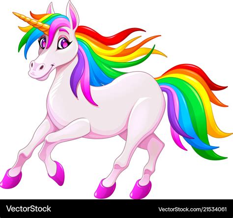 Cute Unicorn With Rainbow Hair Vector Cartoon Illustration My Xxx Hot Girl