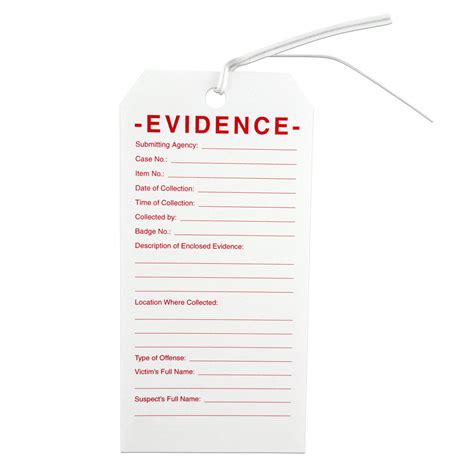 Evidence And Chain Of Custody Tags Crime Scene Forensic Supply Store