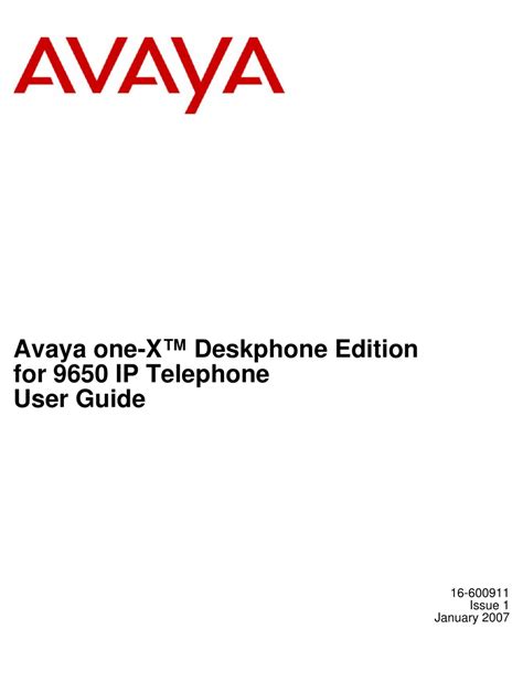 Avaya 9650 Ip Phone User Manual Manualslib