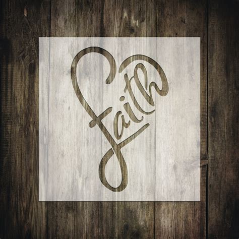 Faith Heart 10 Mil Mylar Reusable Stencil Etsy