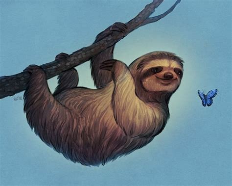 Pin By Deborah Roth On Pretty Sloths With Flowers Animal Illustration