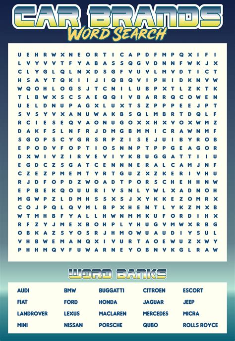 10 Best Free Printable Word Searches Cars Pdf For Free At Printablee