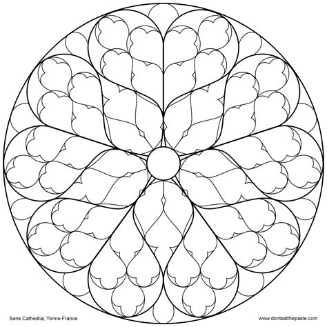 Dont Eat The Paste Sens Cathedral Rose Window To Color Mandalas Of