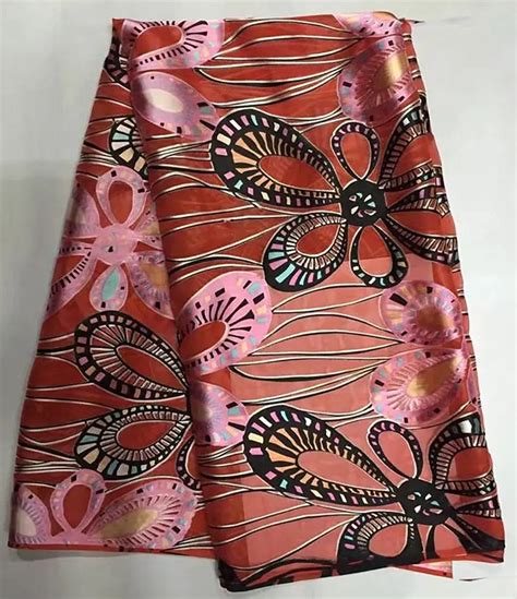5 yards lot asl7414 1 african silk fabric for dress burnout silk fabric fashionable nigerian