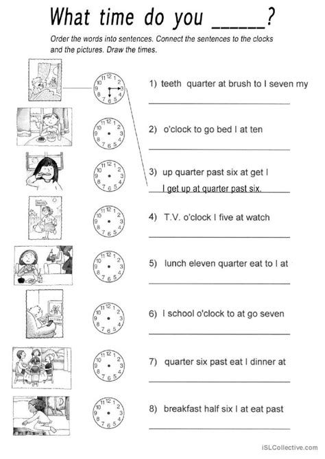 What Time Do You English Esl Worksheets Pdf And Doc