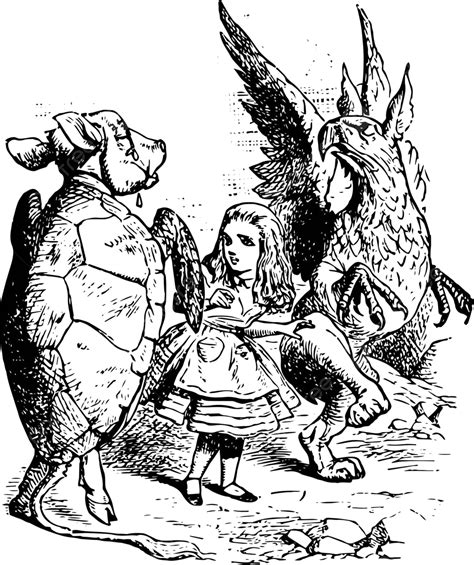 Alice In Wonderland Vintage Illustration Drawing Engraved Wonderland