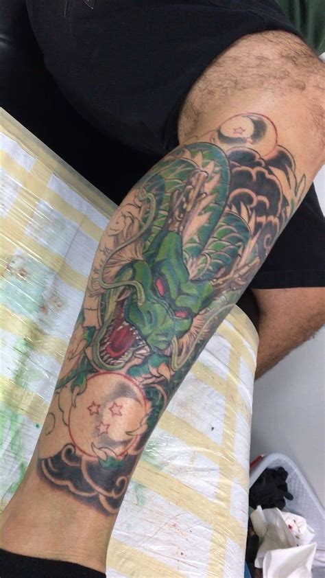 Goku has been added to my dragon ball sleeve. Shenron Progress by @earo35 - tattoo in 2020 | Dragon ball ...