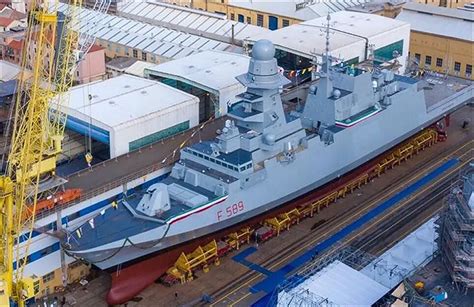 italian shipbuilding company fincantieri has launched the tenth multipurpose frigate emilio bianchi