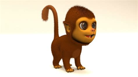 3d Model Cartoon Monkey Vr Ar Low Poly Rigged Animated Cgtrader