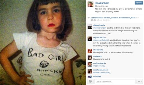 Lena Dunham Posted Picture Of Five Year Old Sister Calling Her â€⃜sex
