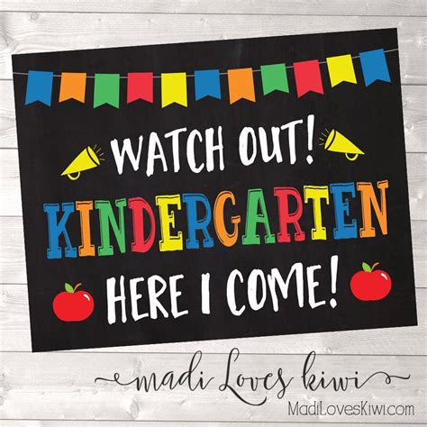 Watch Out Kindergarten Here I Come Printable Last Day Of Etsy