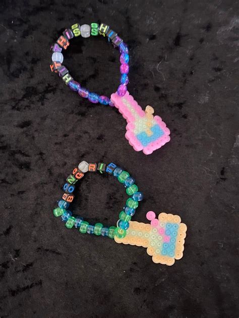 Handmade Rave Bong Perler Kandi Bracelets Etsy Perler Beads Designs