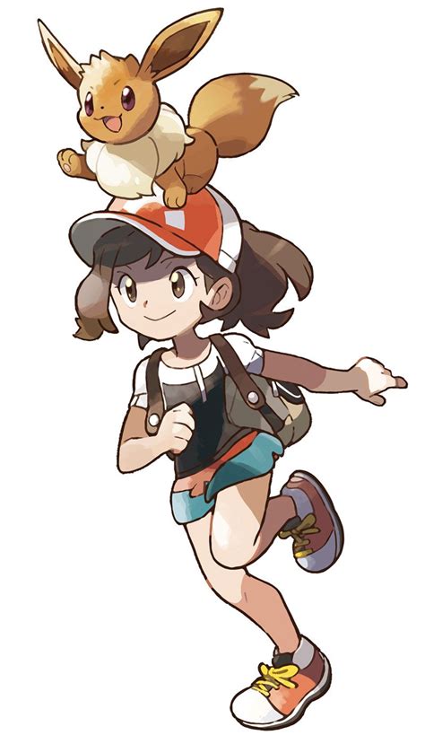 Female Protagonist And Eevee Character Artwork From Pokémon Let S Go Pikachu And Let S Go