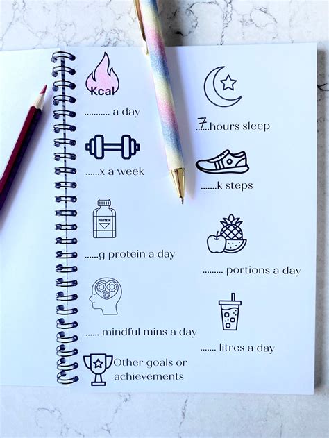 Healthy Habit Planner Fitness Journal A5 Diary Habit Etsy