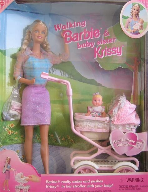Barbie Walking Barbie And New Baby Sister Krissy Doll