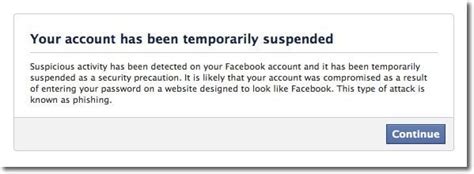 Facebook Account Temporarily Suspended
