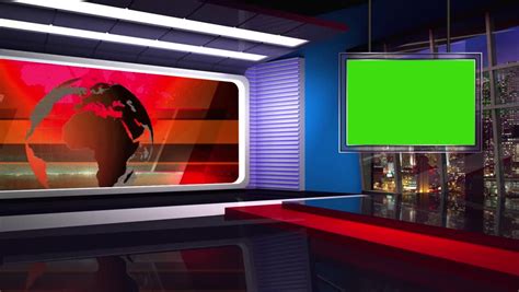 News Tv Studio Set Virtual Green Screen Royalty Free Video My Xxx Hot