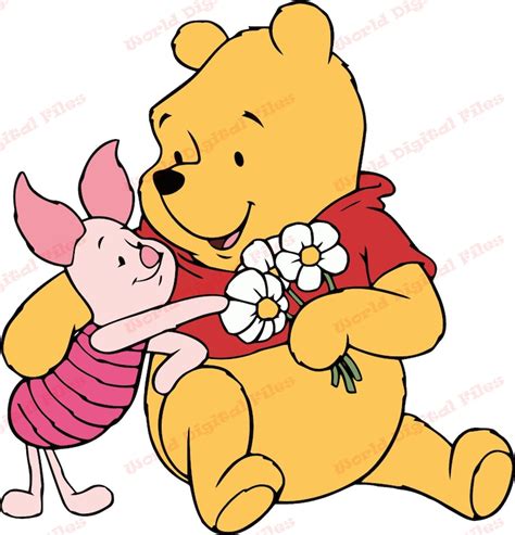 Winnie The Pooh And Piglet Flowers Svg Svg Dxf Cricut Etsy