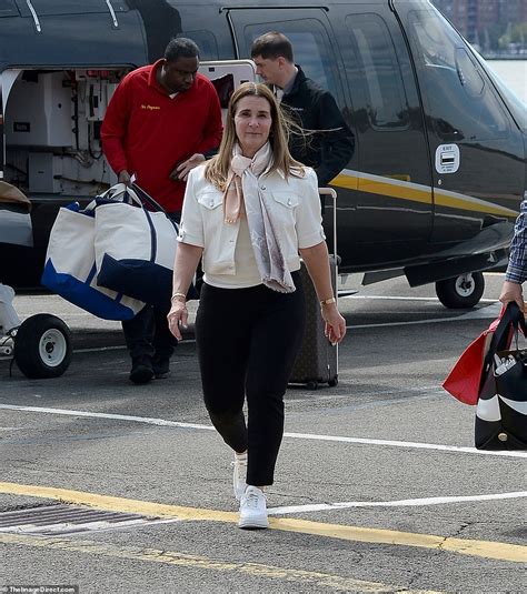 melinda gates arrives in nyc aboard a helicopter with bodyguard daily mail online