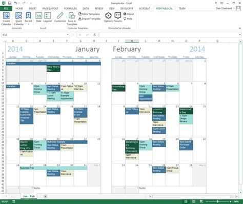 Customize And Print Calendar Templates In Excel And Word Excel