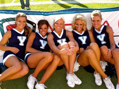 Nfl And College Cheerleaders Photos Byu Cheerleaders Hoping For A Tourney Bid