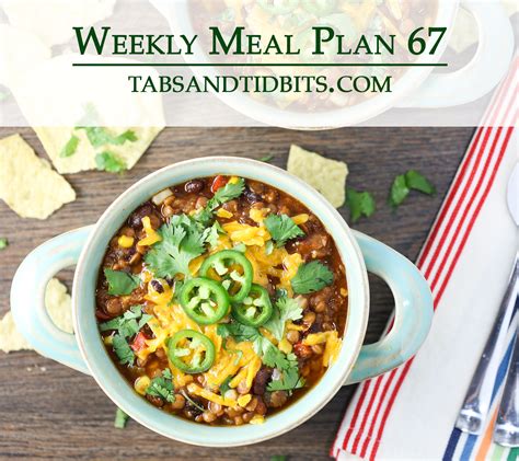Weekly Meal Plan 67 Tabs And Tidbits